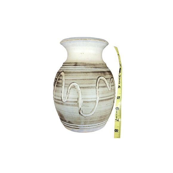 Handctafted Art Pottery Vase Mid Century Modern Vibes Signed Piece - Picture 2 of 7